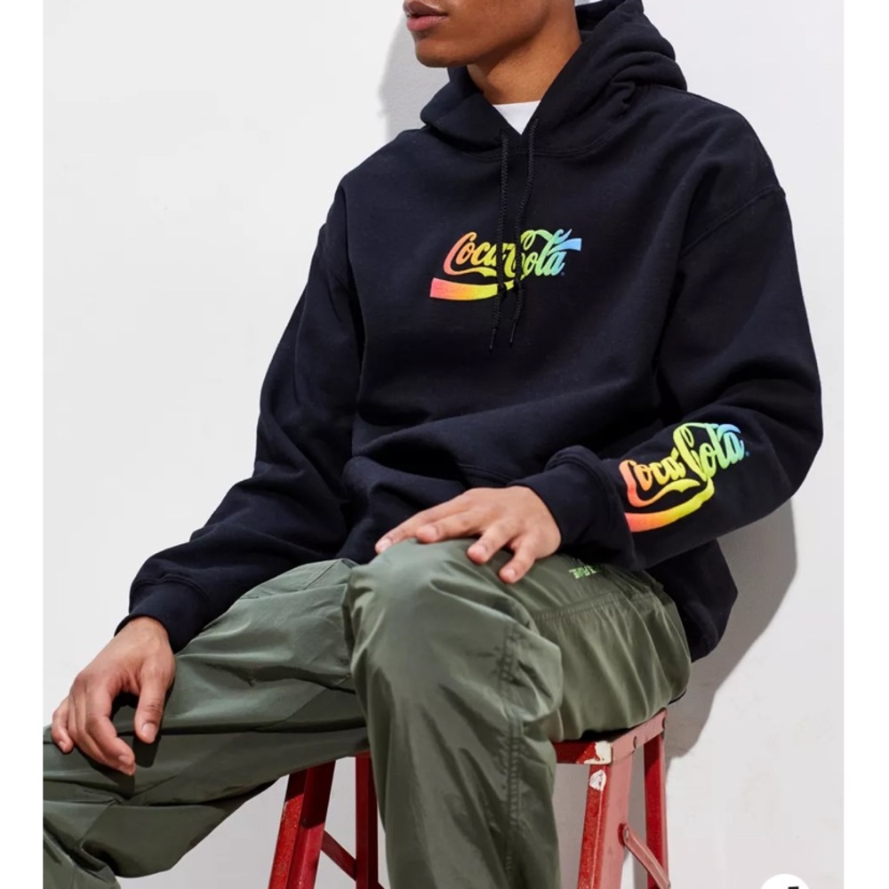 Coca-Cola Puff Print Hoodie Sweatshirt
